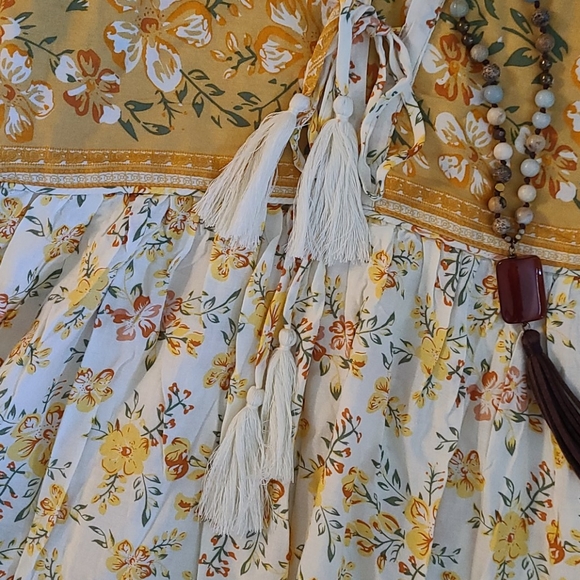 NEW SUMMER BO HO MULTI XS  MAXI DRESS LOMG SLEEVES - Picture 8 of 16